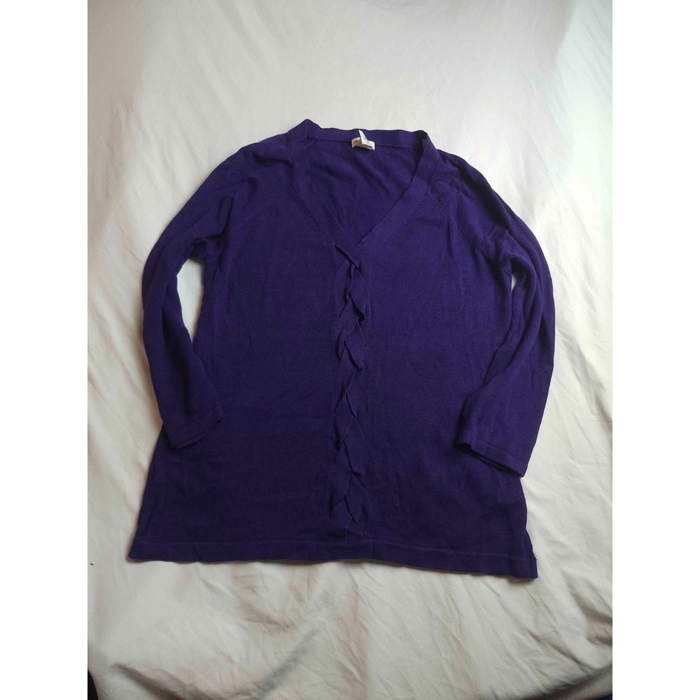 Jaclyn Smith Sweater Womens L Purple Office Realism Quiet Luxury Preppy Pullover
